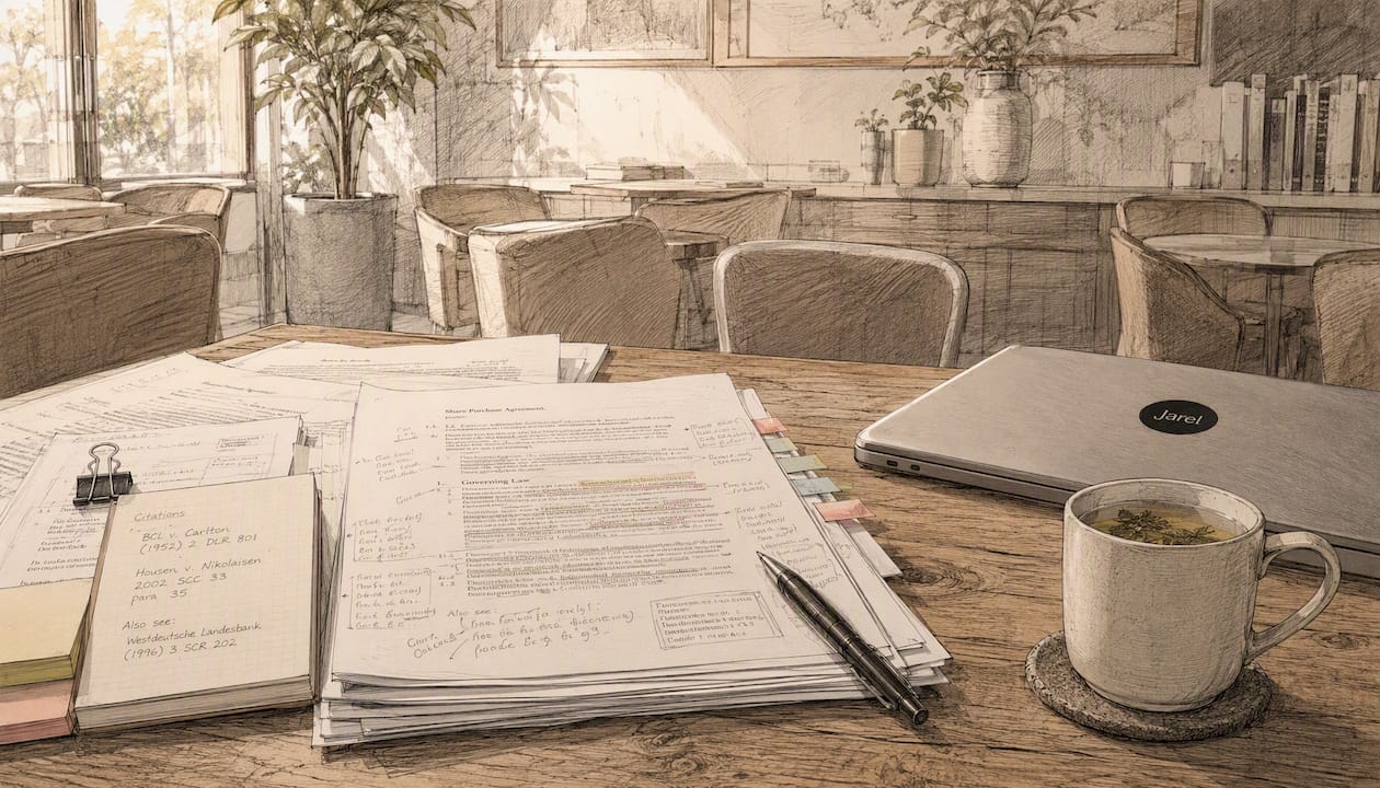 Close-up on annotated legal citation papers