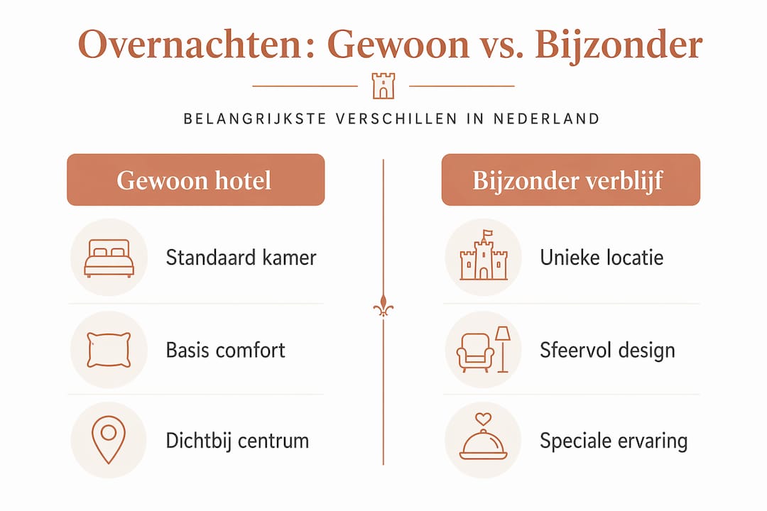 Infographic: een overzicht van standaard versus unieke slaapplekken