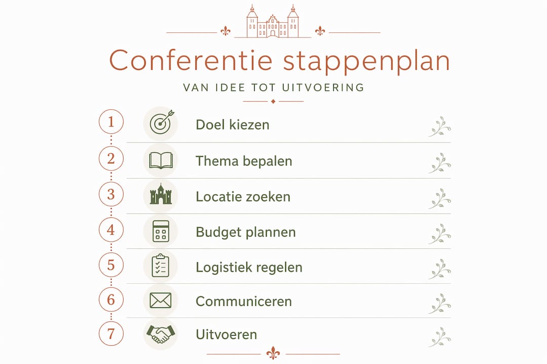 Visuele handleiding: zo organiseer je stap voor stap een geslaagde conferentie