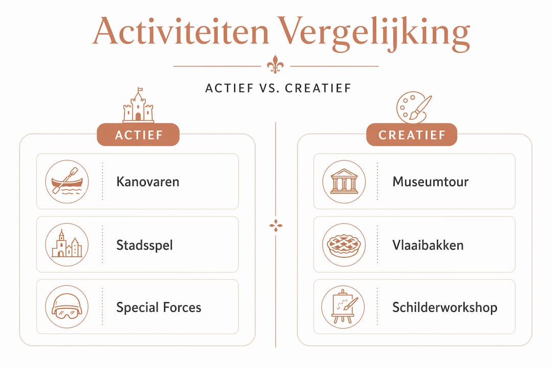 Infographic: verschillen tussen actieve en creatieve bezigheden