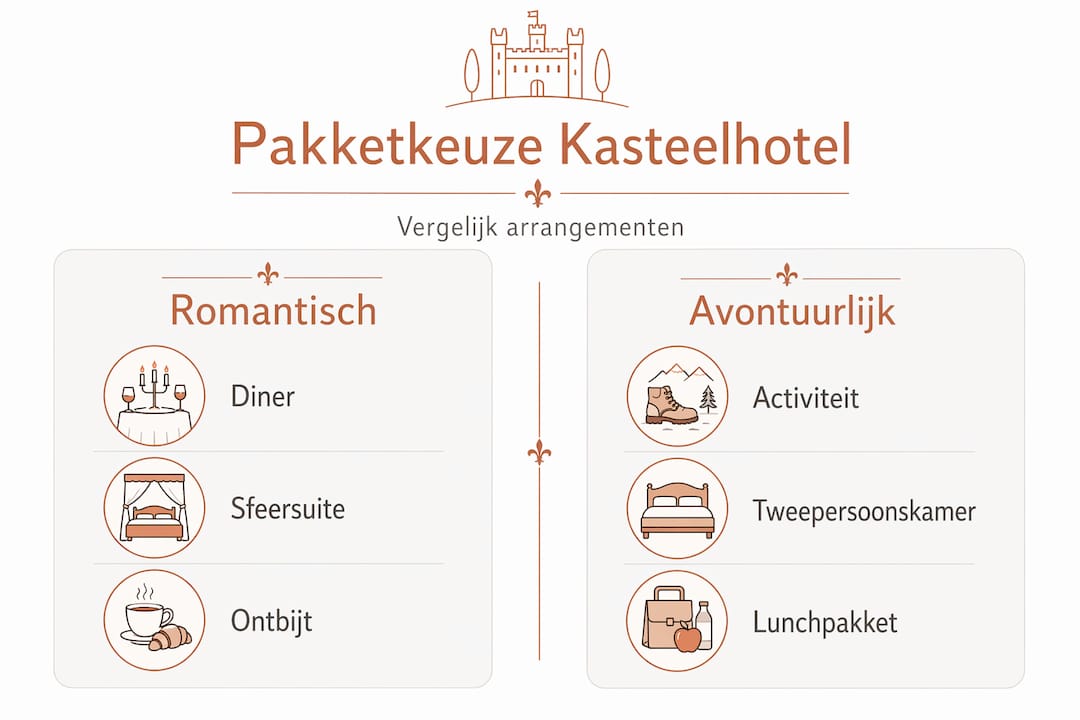 Infographic: overzicht van kasteelhotel-arrangementen