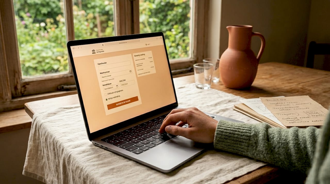 Betaling bevestigd via de laptop