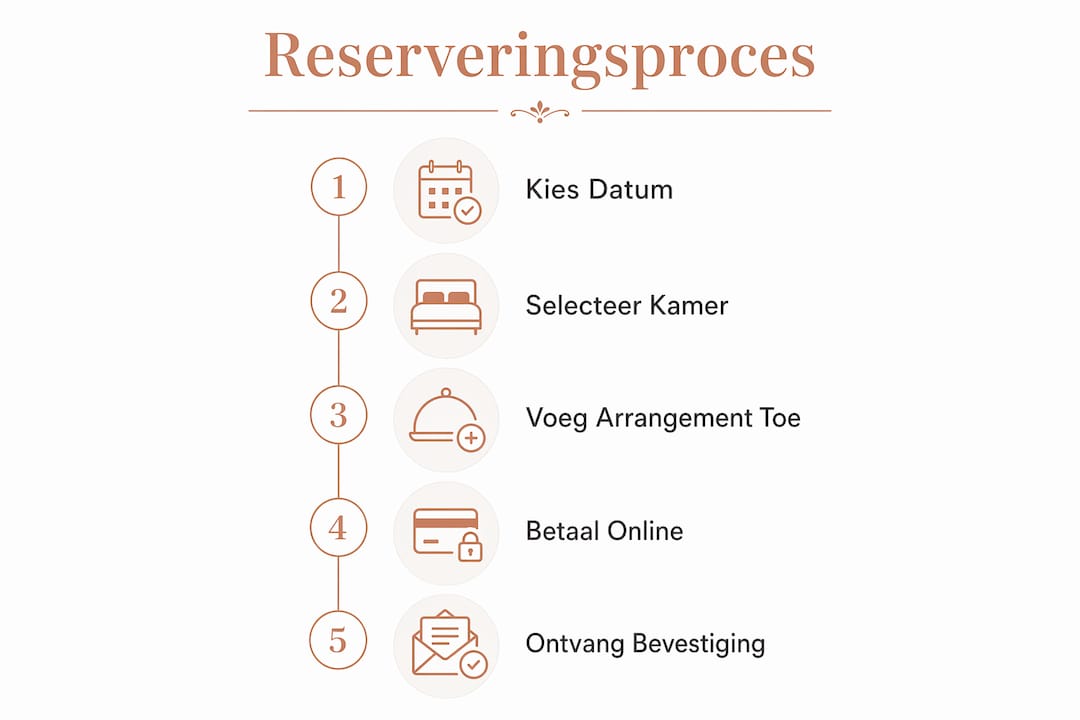 Infographic: Stap voor stap een kamer reserveren in een kasteelhotel