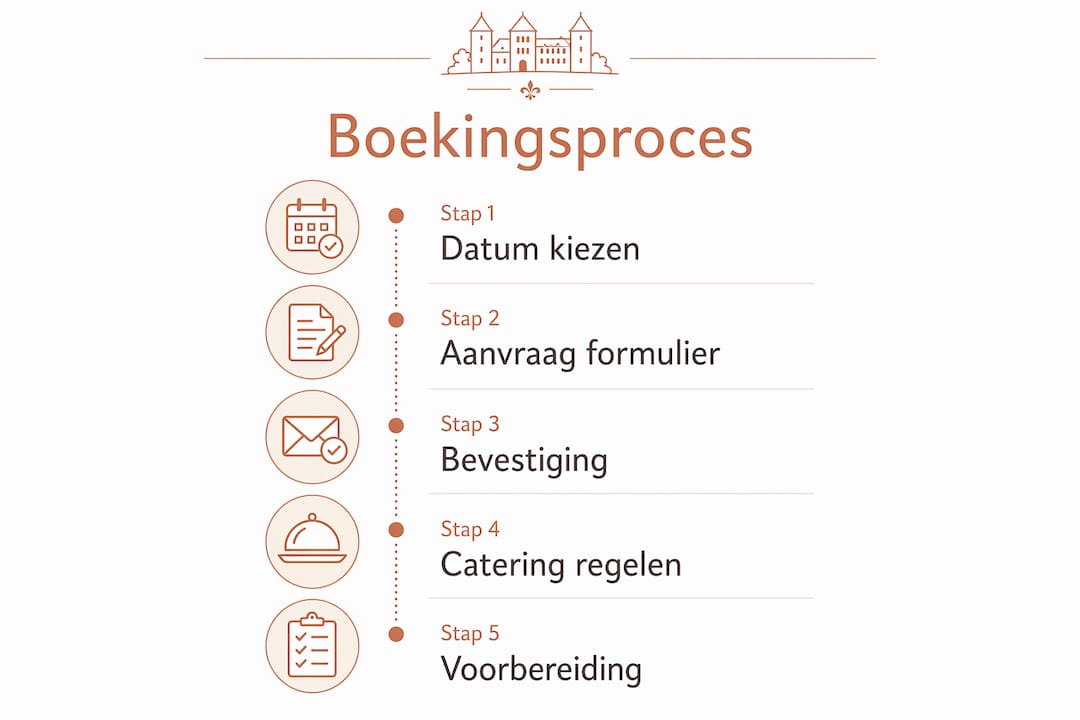 Infographic: zo verloopt het boekingsproces voor een kasteel