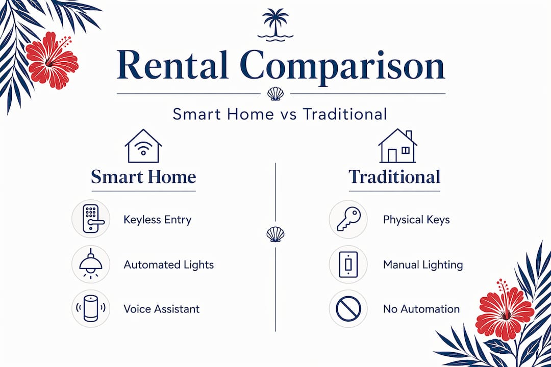 Infographic comparing smart vs traditional vacation rentals