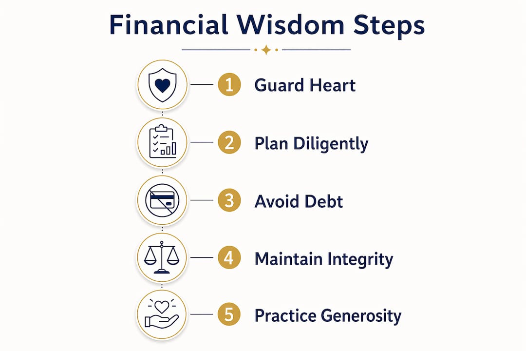 Infographic of Proverbs financial wisdom steps