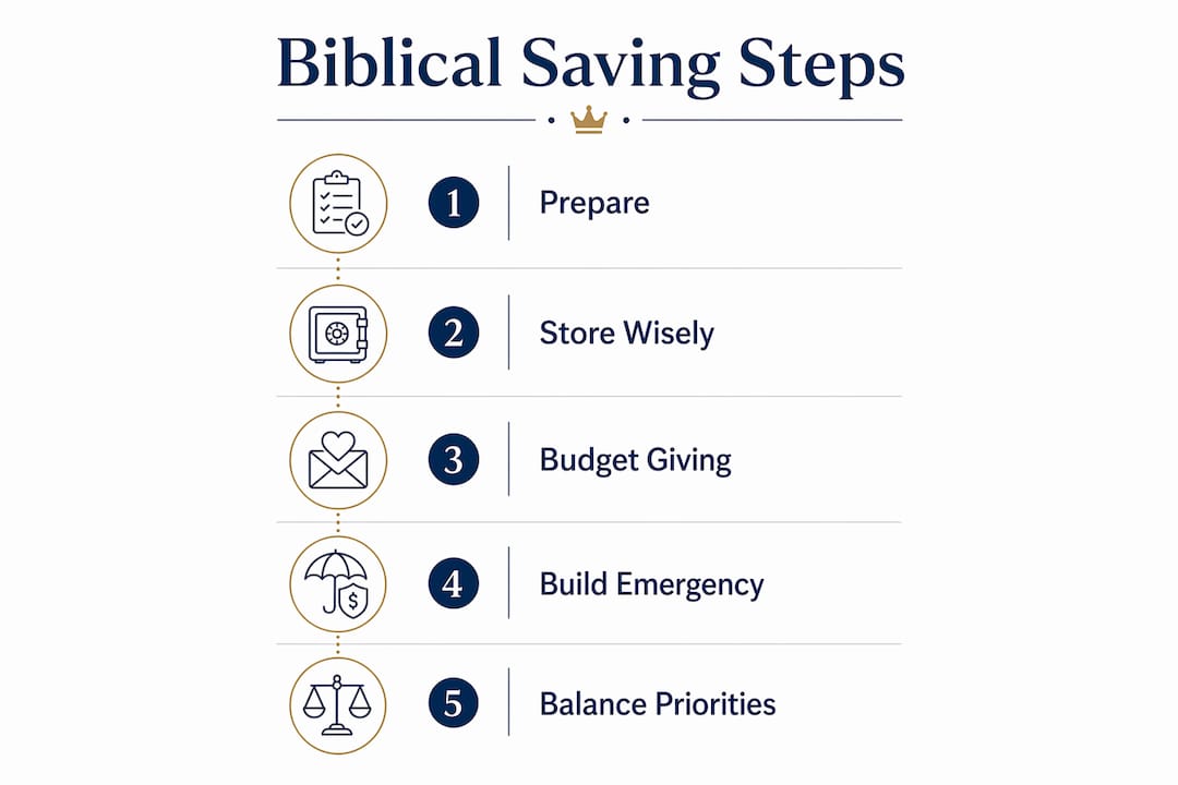 Infographic illustrating biblical saving steps