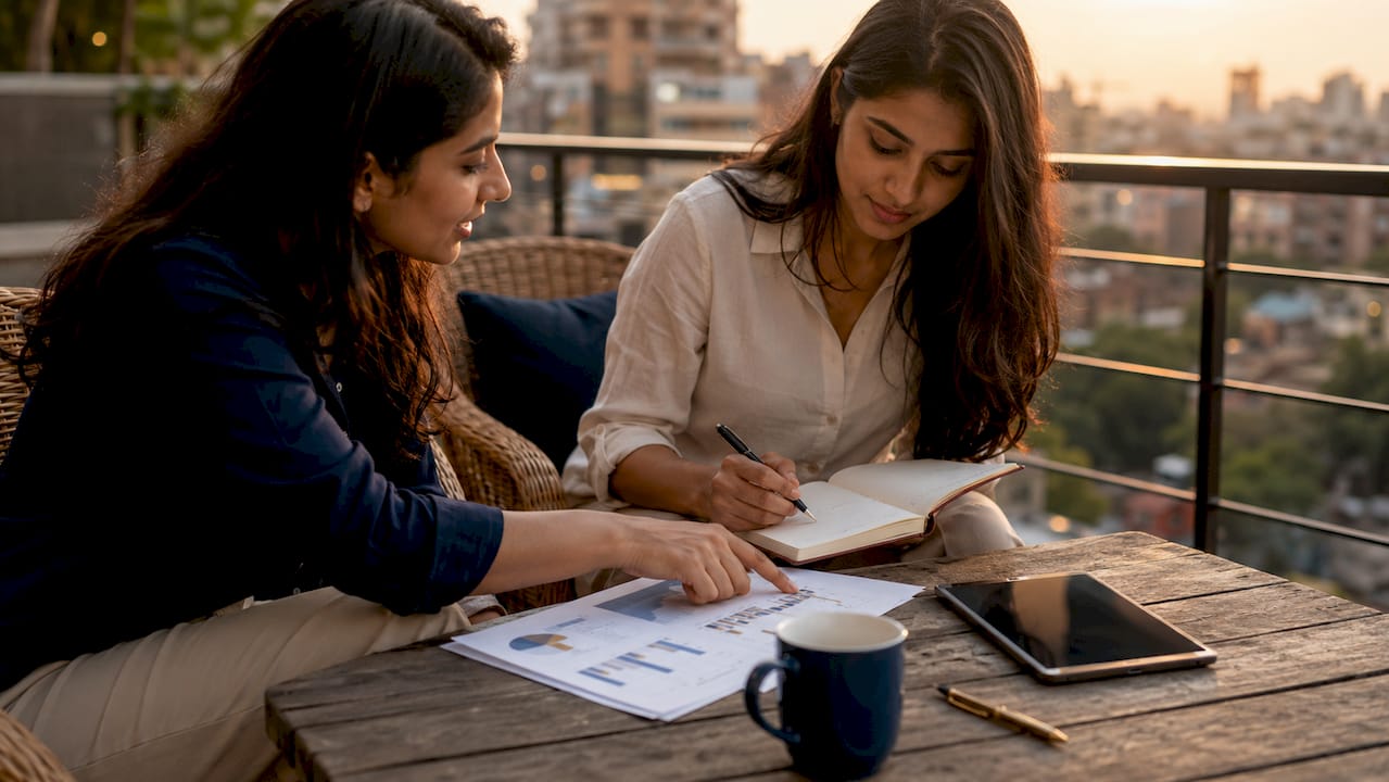 Women discussing ethical investments