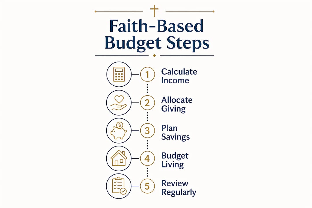 Infographic showing faith-based budget planning steps