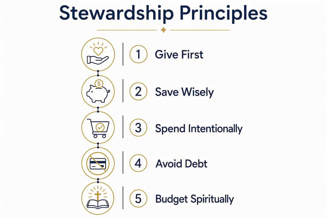 Infographic illustrating stewardship principles flow