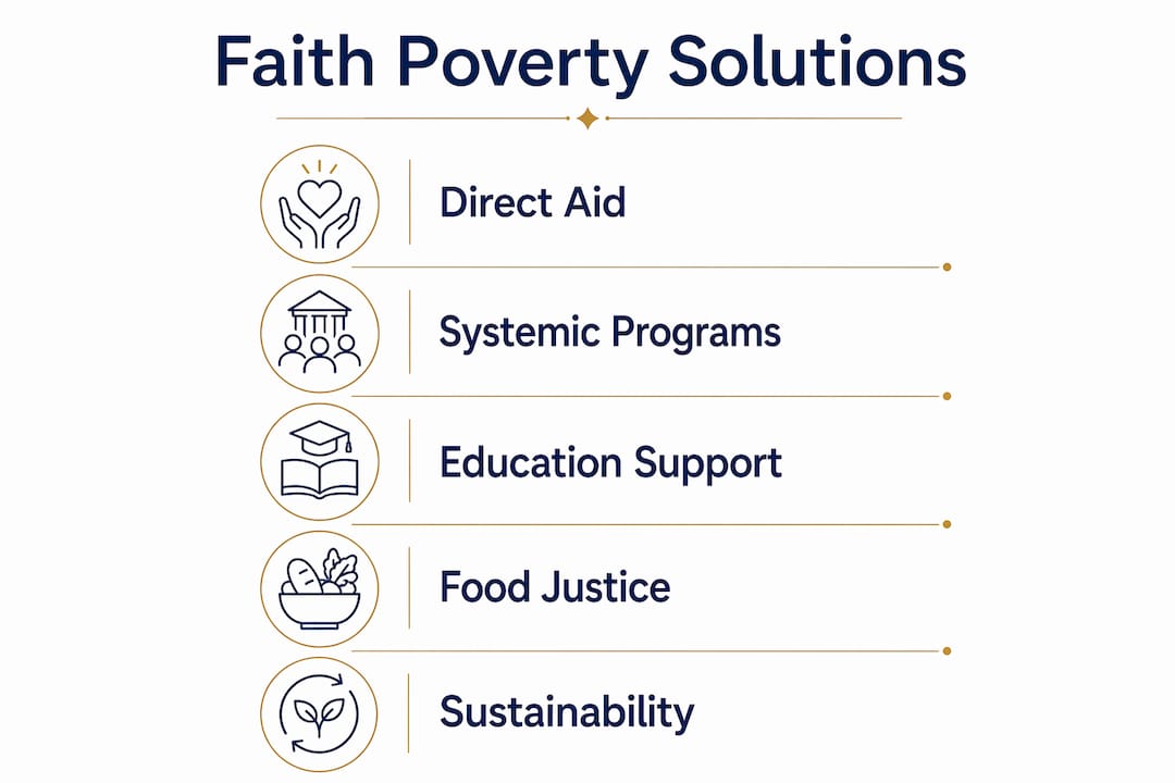 Infographic illustrating faith community poverty solutions