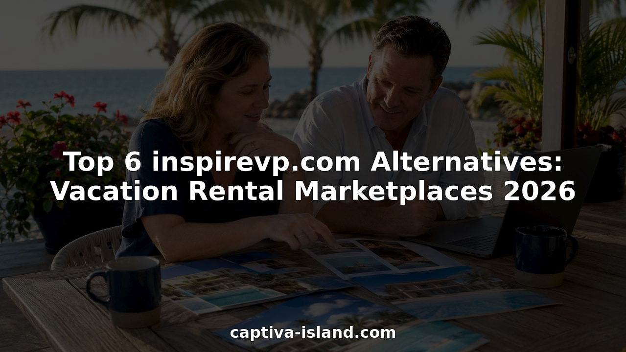 Couple reviewing vacation rental brochures in coastal cottage