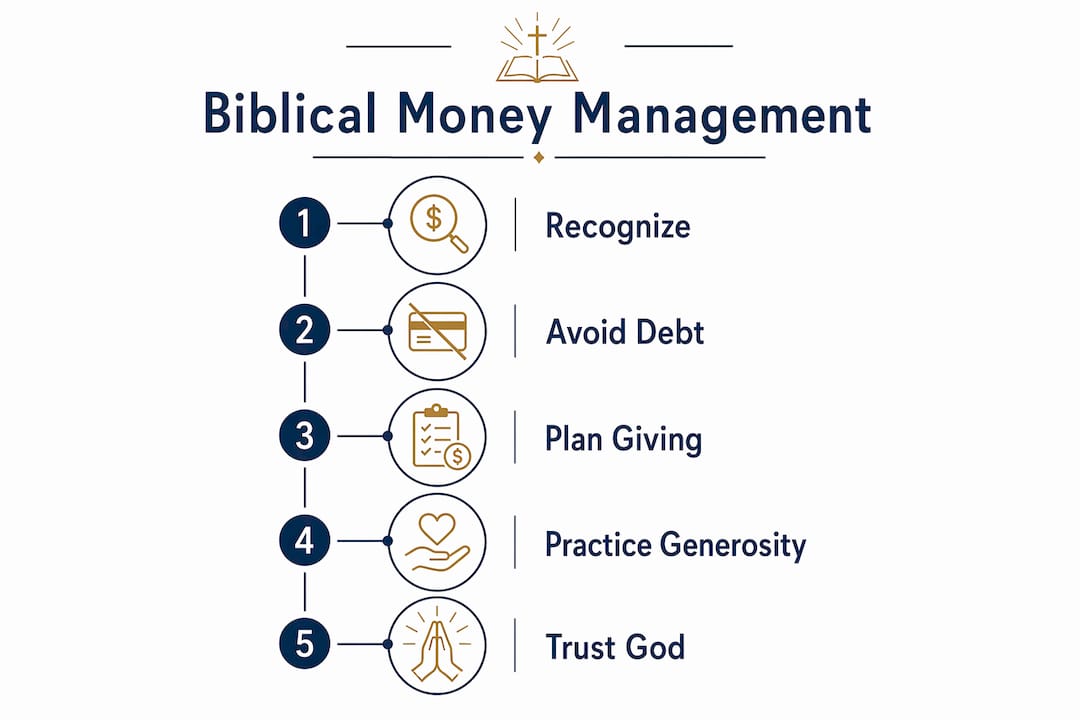 Infographic illustrating biblical money management