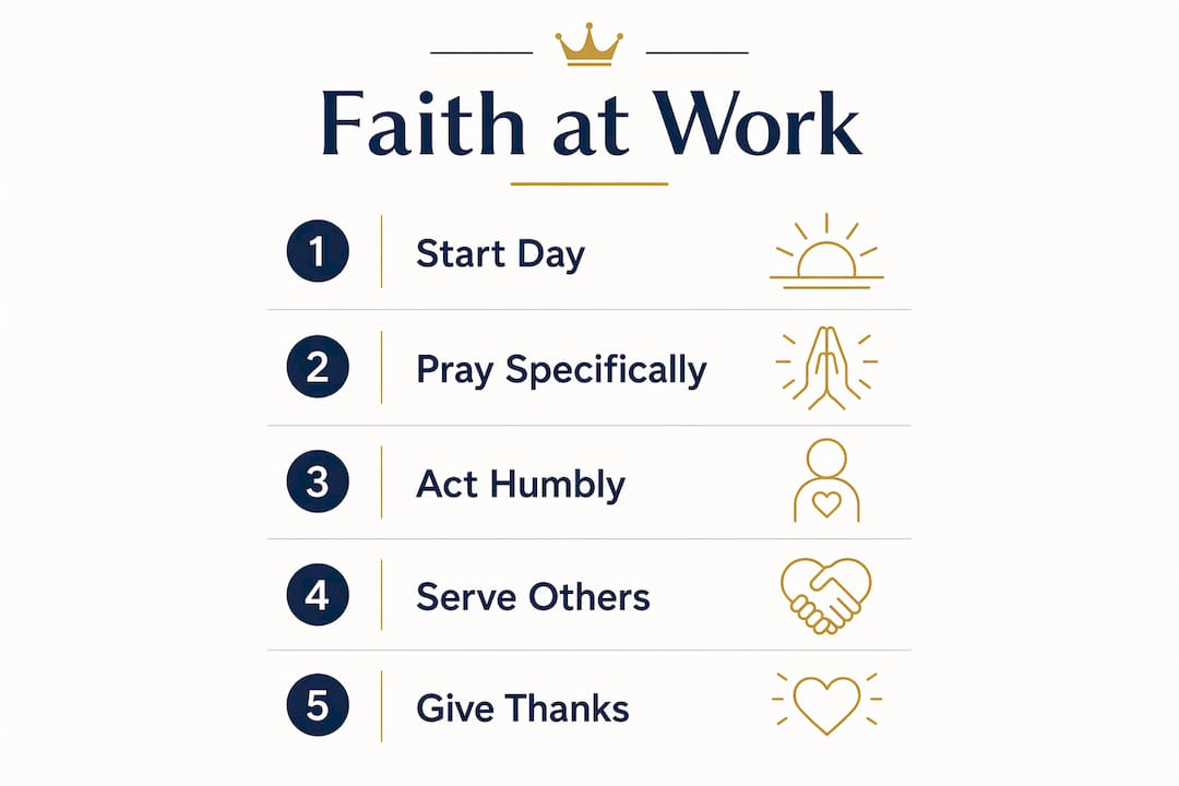 Infographic of daily faith and work integration steps