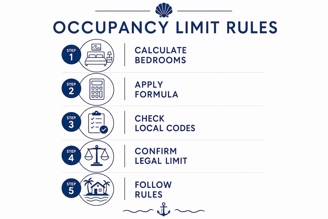 Infographic illustrating steps to determine occupancy limits