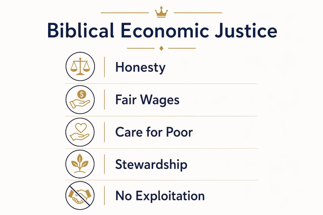 Infographic of biblical economic justice principles