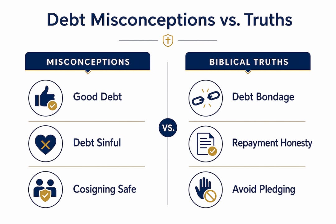 Infographic contrasting debt misconceptions and truths