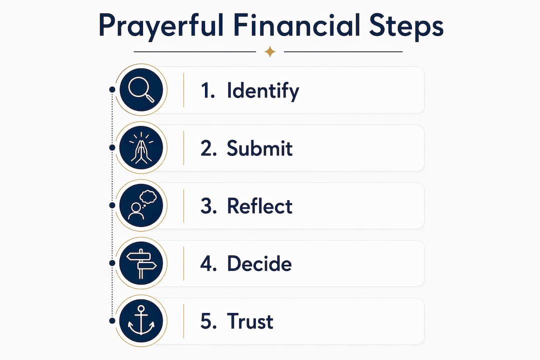 Infographic showing step-by-step prayerful financial decisions