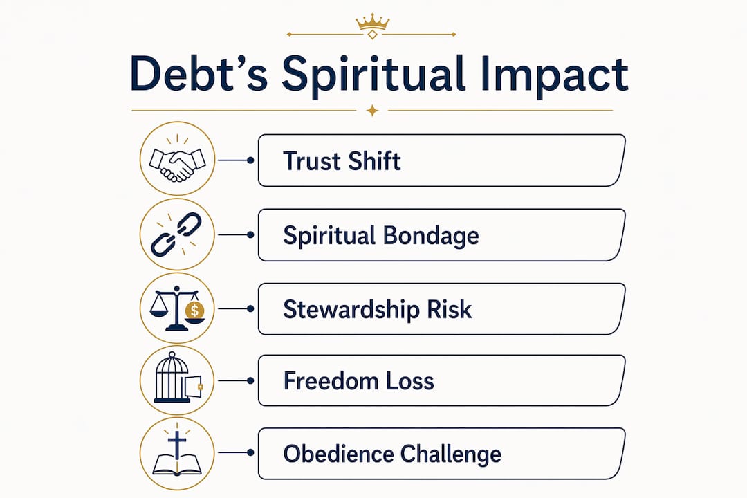 Infographic illustrating spiritual effects of debt