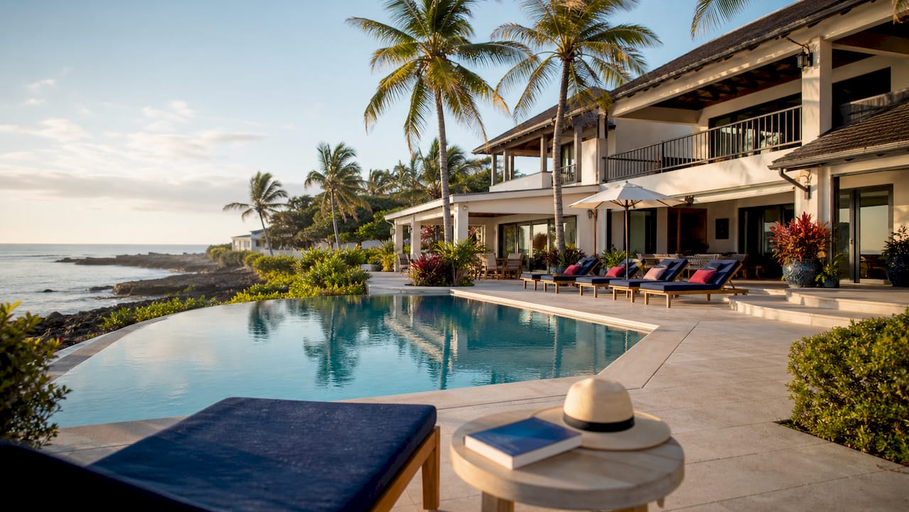 Luxury beachfront vacation home with pool