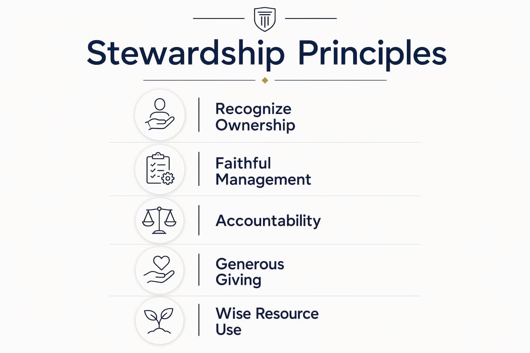 Infographic illustrating stewardship principles flow
