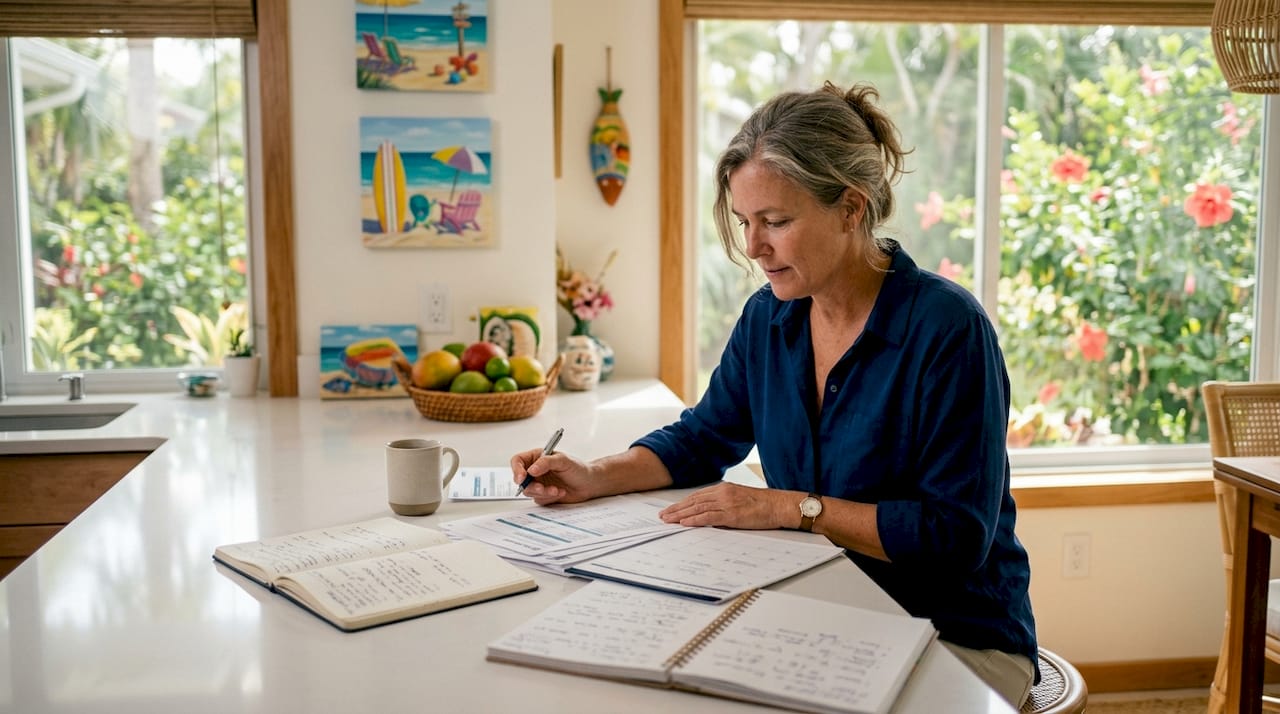 Owner reviewing vacation rental income reports