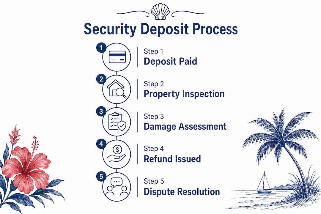 Infographic outlining luxury rental security deposit steps