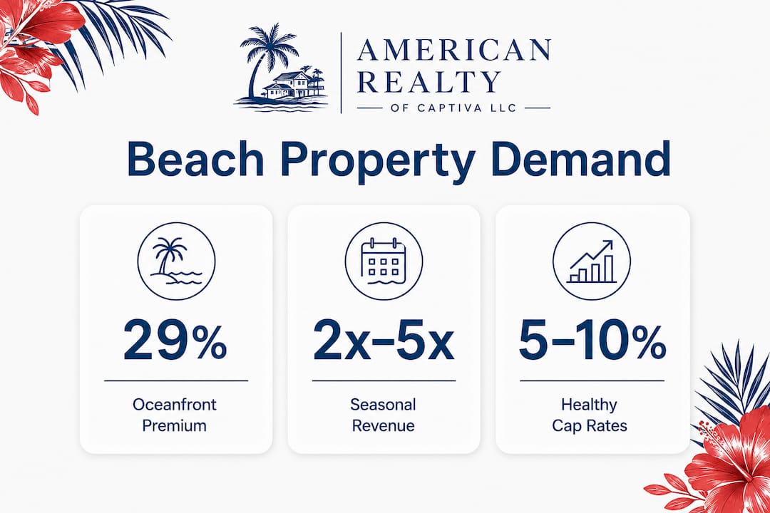Infographic with key beach property demand statistics