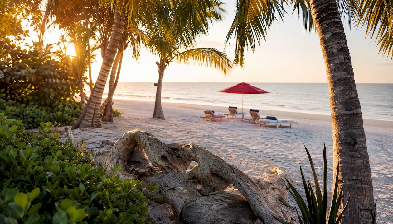 Pristine luxury beach scene at Captiva Island