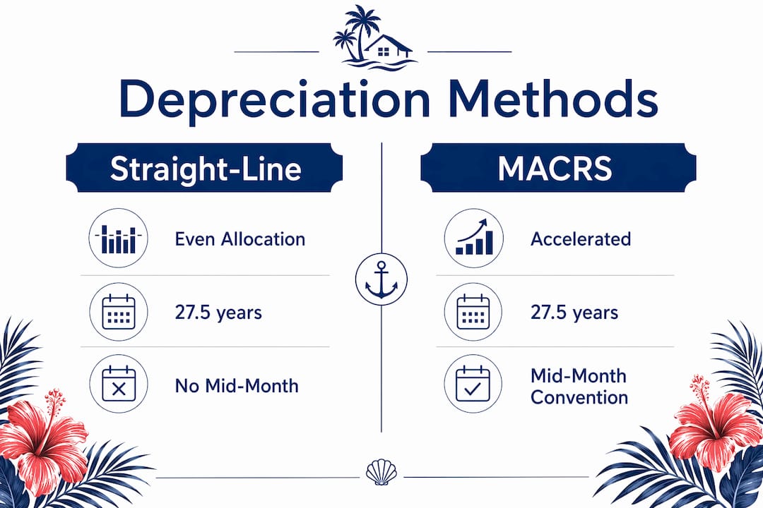 Infographic comparing straight-line and MACRS depreciation