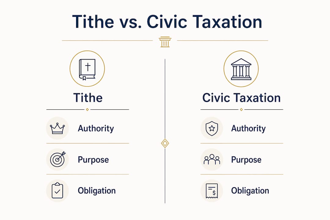 Infographic comparing tithe and civic taxation
