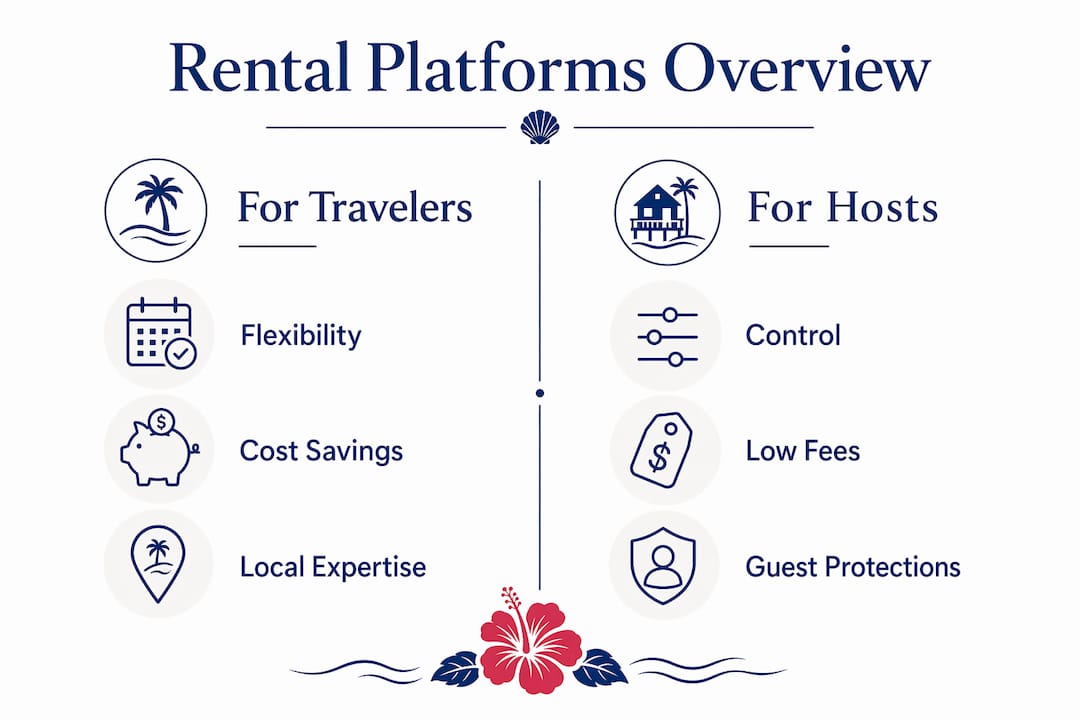 Infographic comparing travelers vs hosts rental platforms