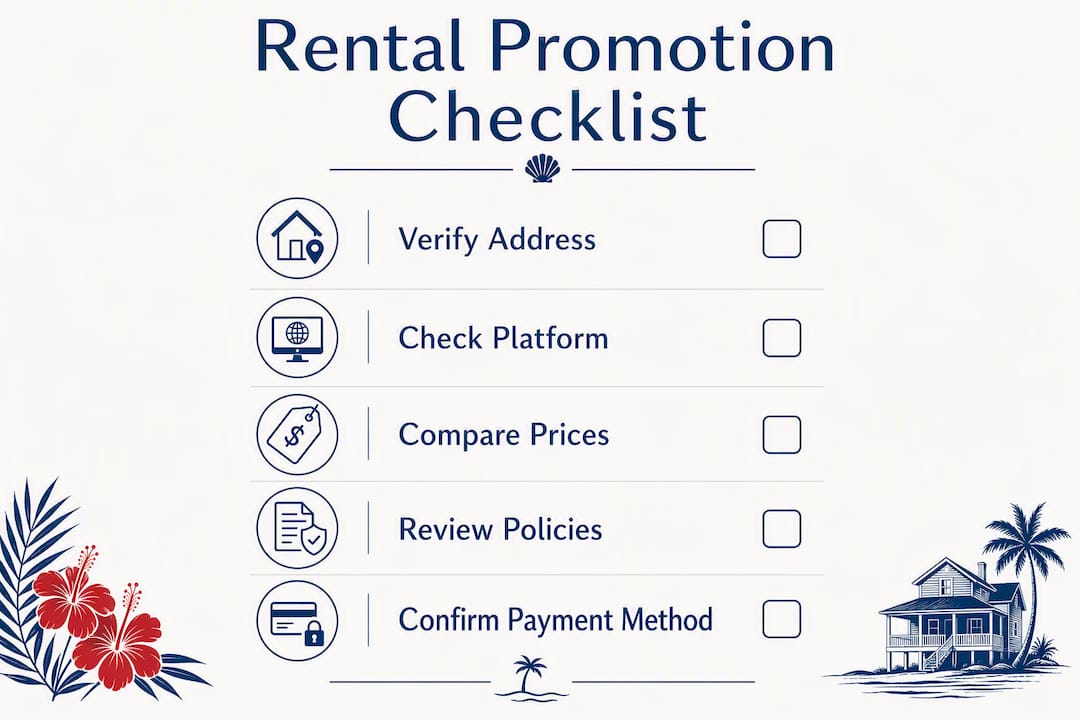 Infographic showing rental promotion verification checklist