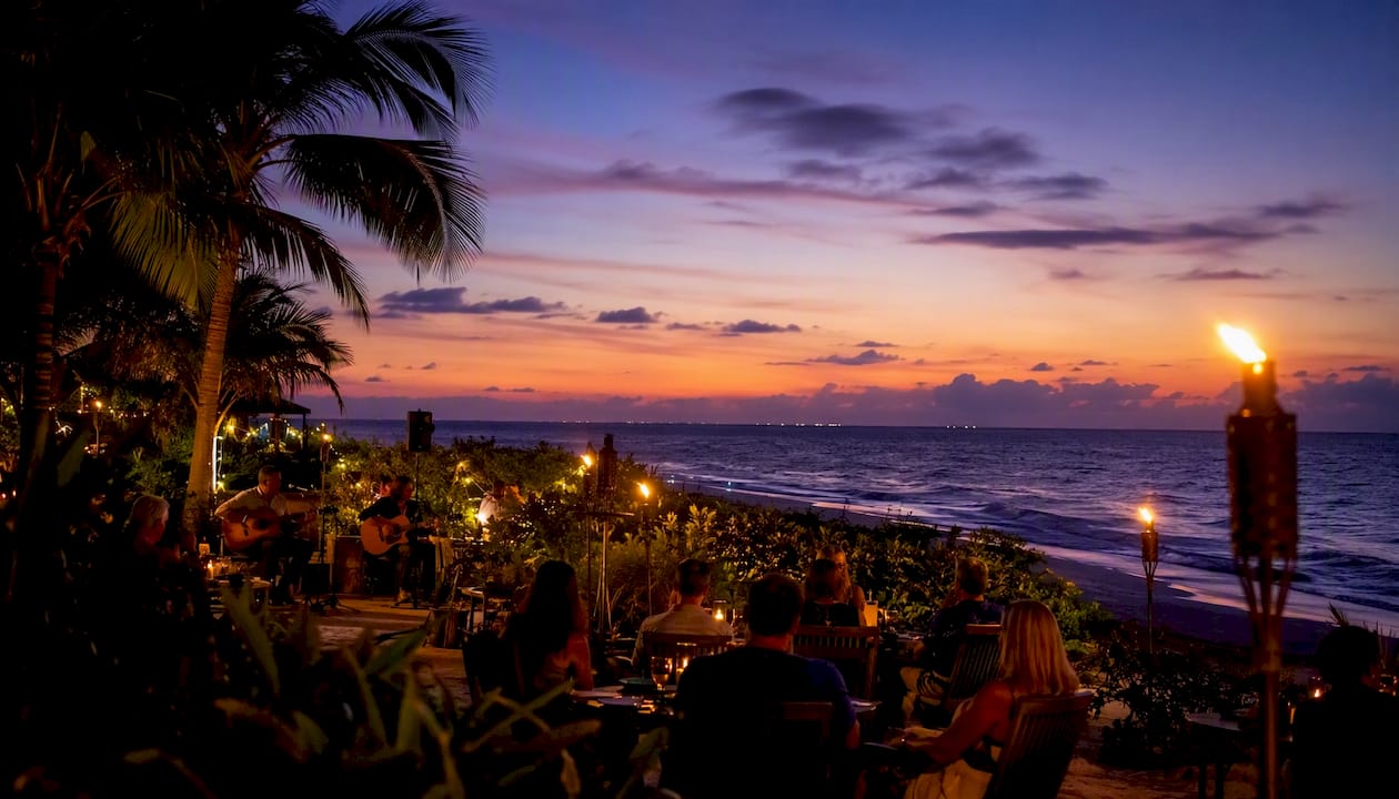 Sunset live music venue on Captiva Island beach