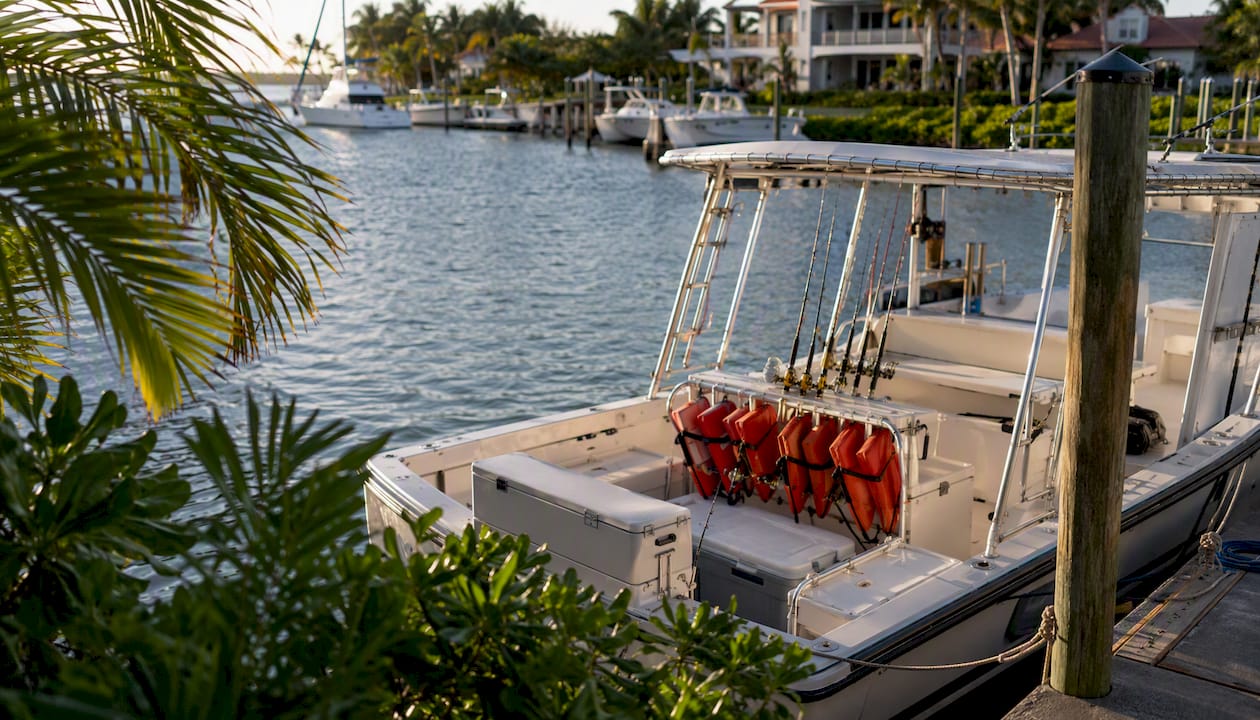 Morning boat at Captiva Island dock
