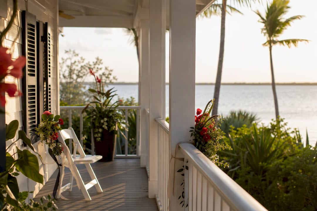 Captiva Island rental home exterior with wedding accents
