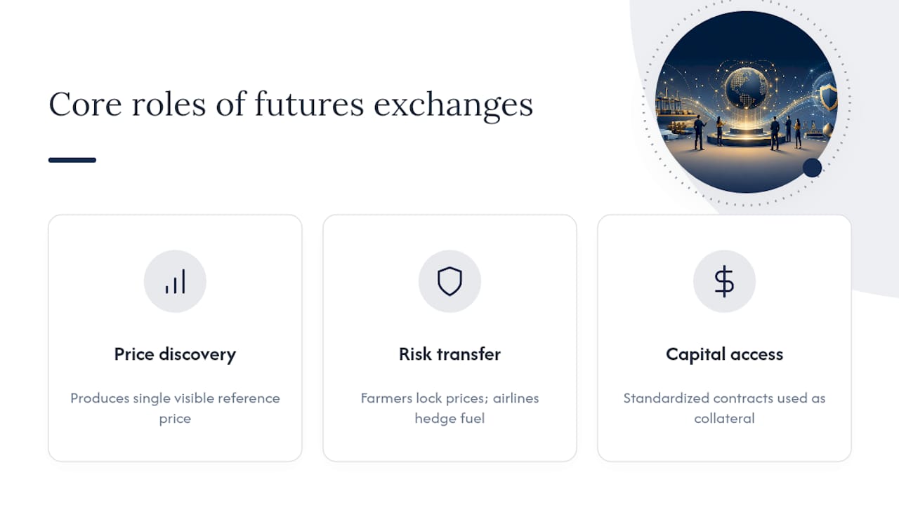 Diagram of futures exchanges three core economic roles