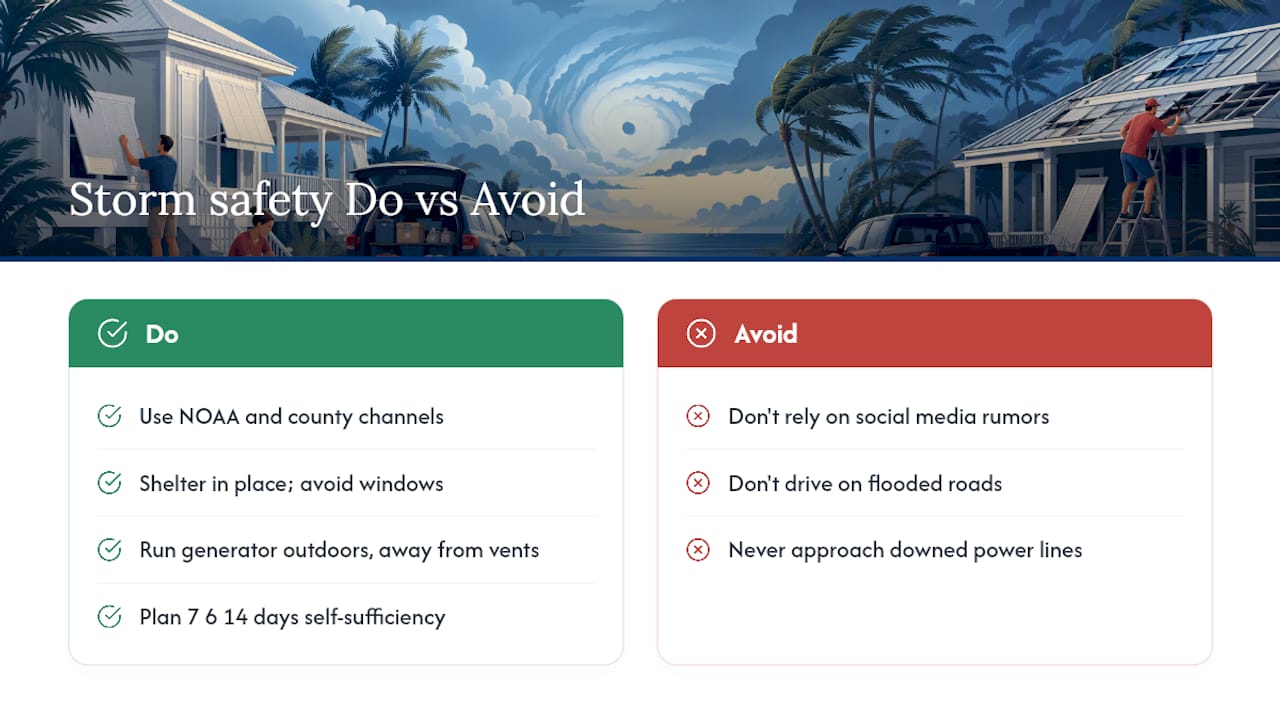 Hurricane season safety steps infographic