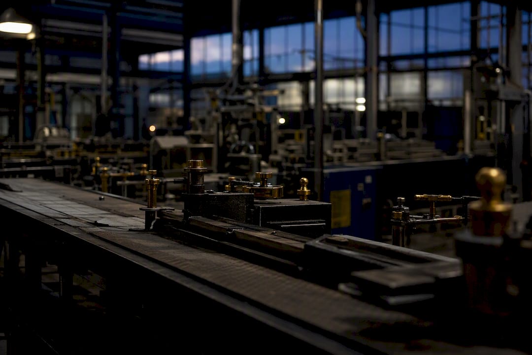 Idle industrial factory machinery during recession