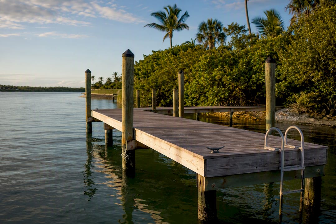 Private dock on Captiva bayfront rental