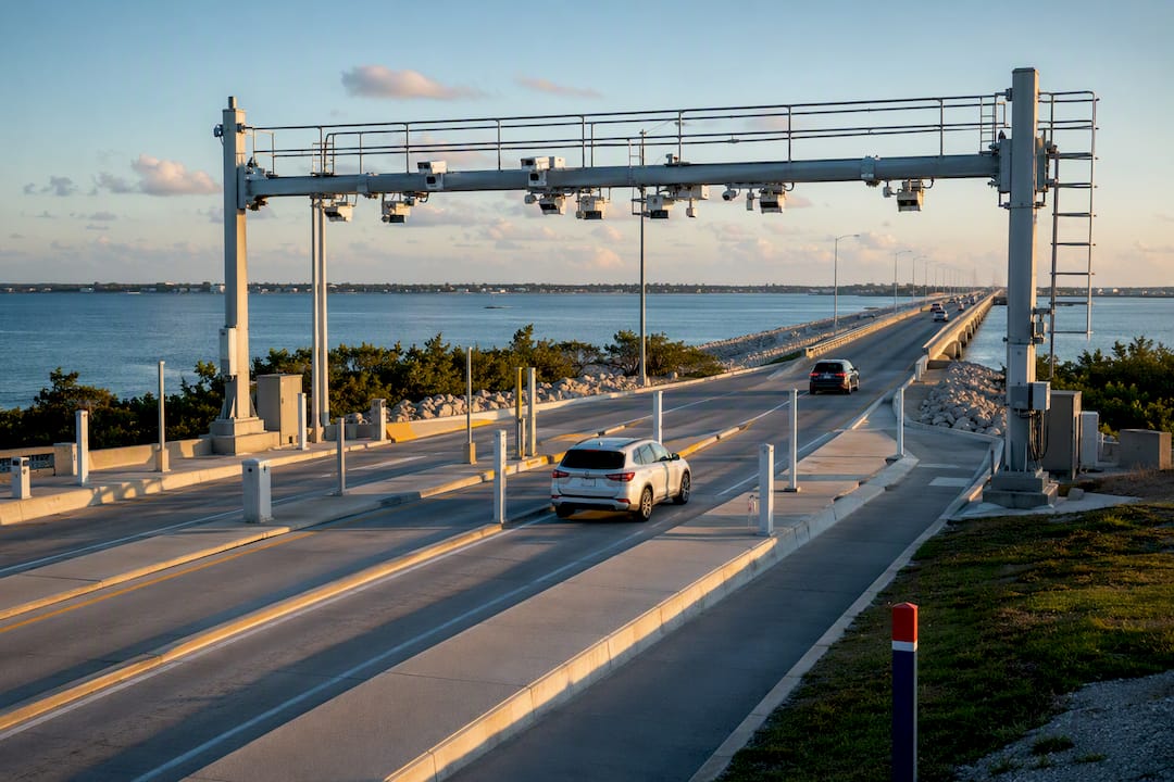Electronic toll lanes on Sanibel Causeway