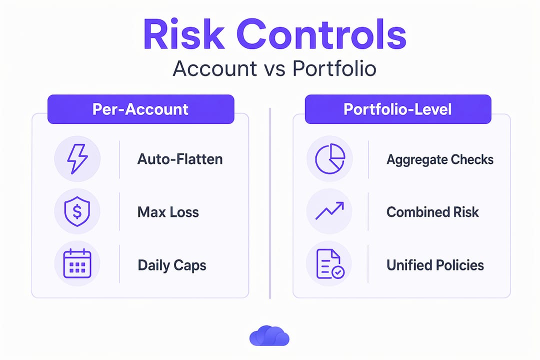 Infographic comparing account and portfolio risk controls