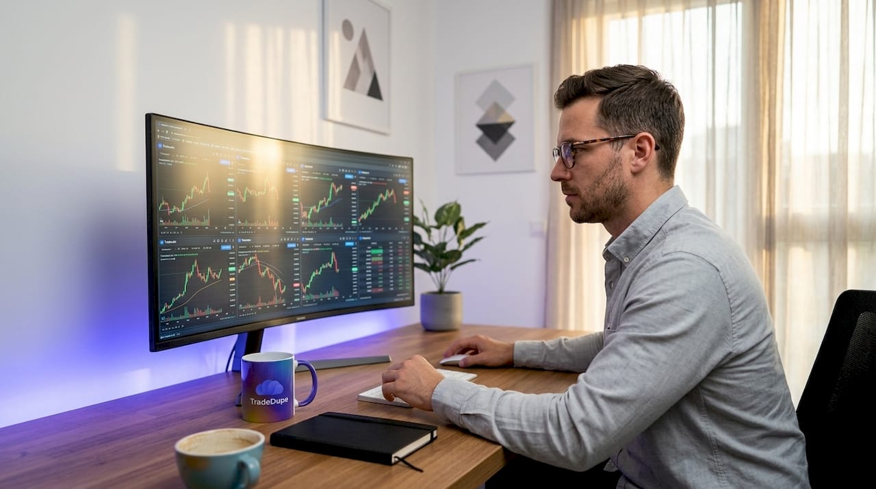 Trader syncing trades across several accounts
