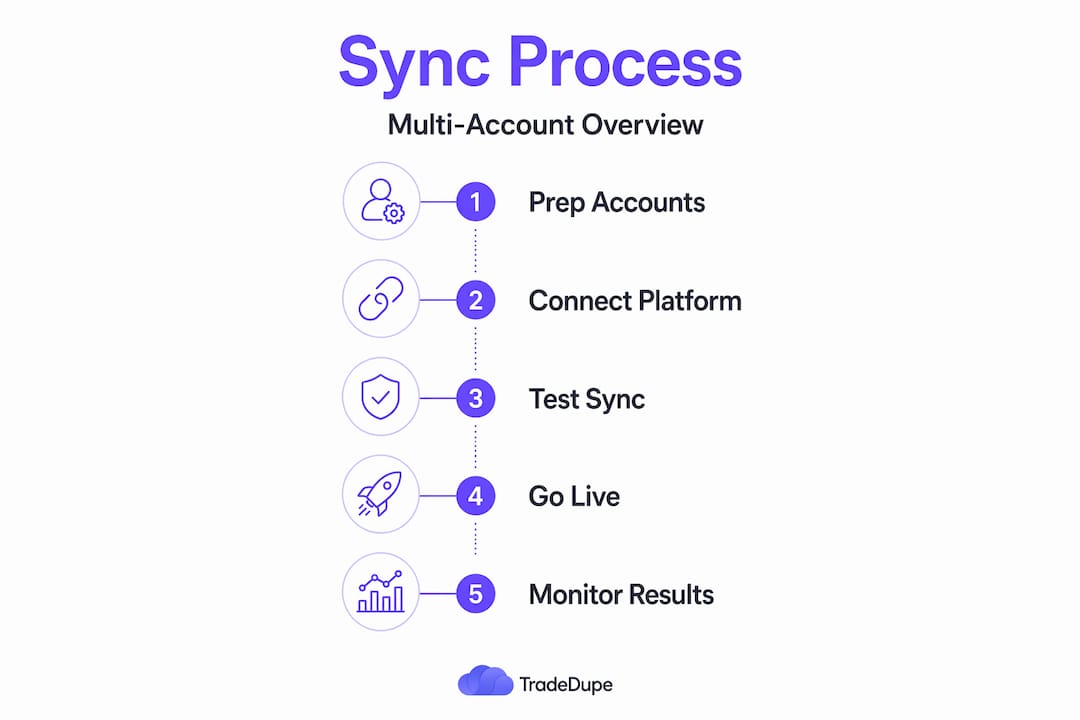 Infographic showing step-by-step sync process