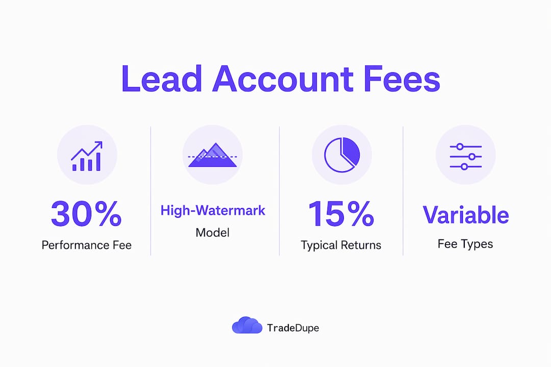 Infographic showing lead account profit-sharing and fees