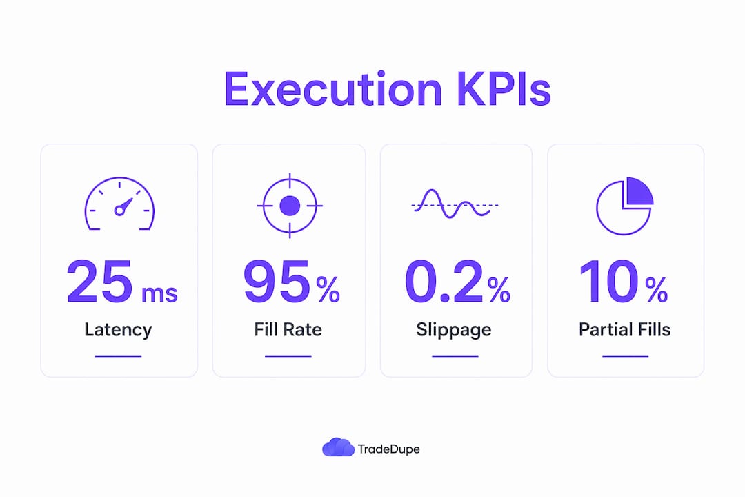 Infographic presenting key execution quality metrics
