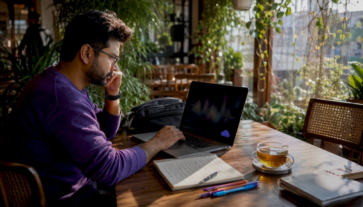 Prop trader working at desktop trading setup