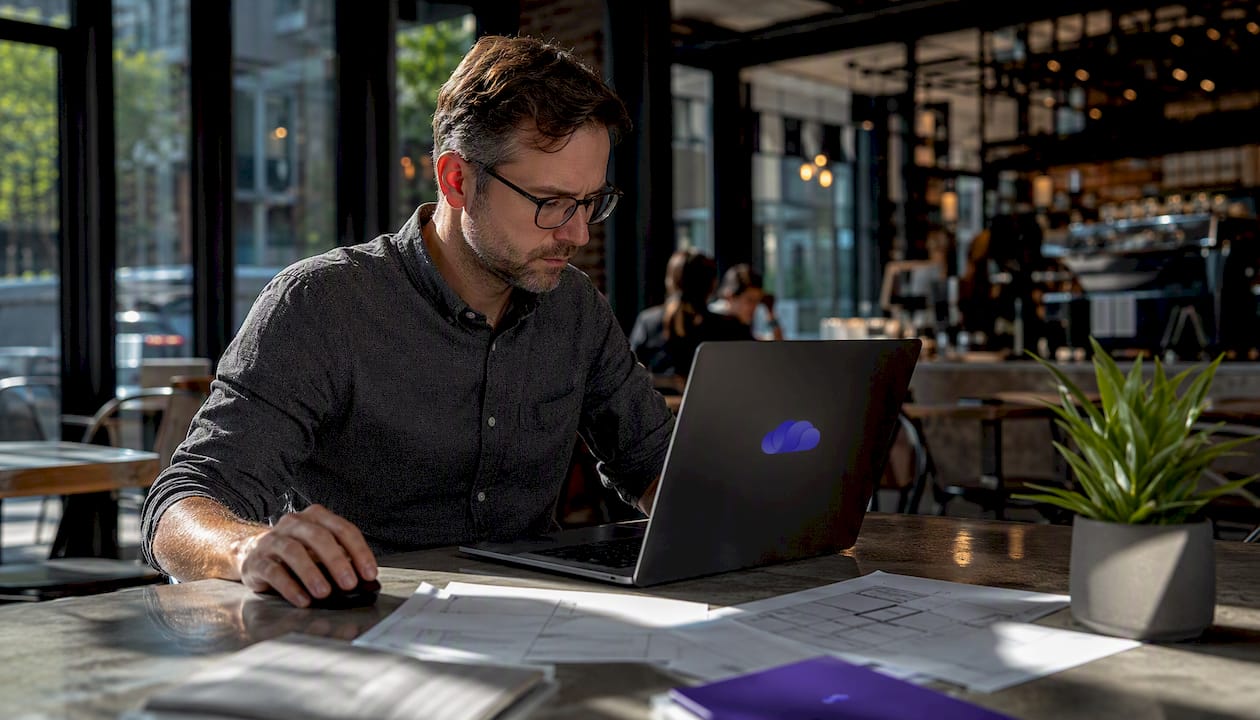 Man working on copy trading microservices architecture