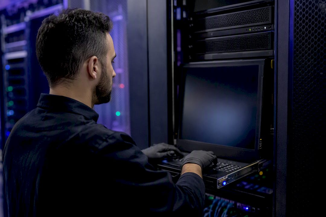 Server room with secure token transfer