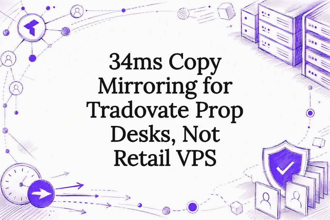 34ms Copy Mirroring for Tradovate Prop Desks, Not Retail VPS